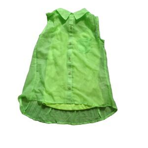 Star Ride Girls Size 10/12 Lime Green Sleeveless Blouse- NWT